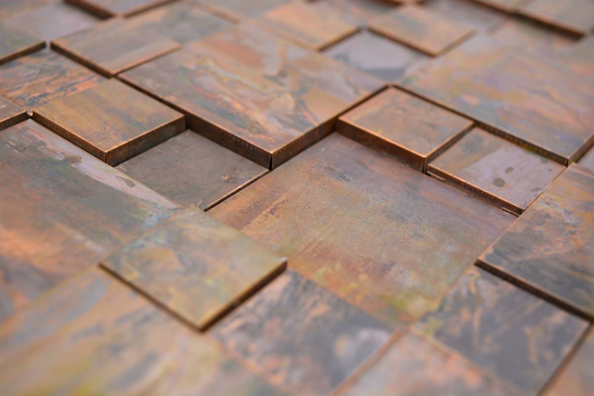 Oxidised Copper Mosaic Tile