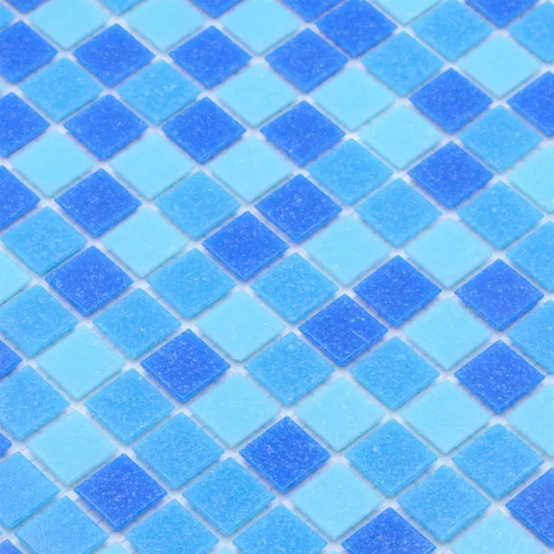 blue mixed glass tile