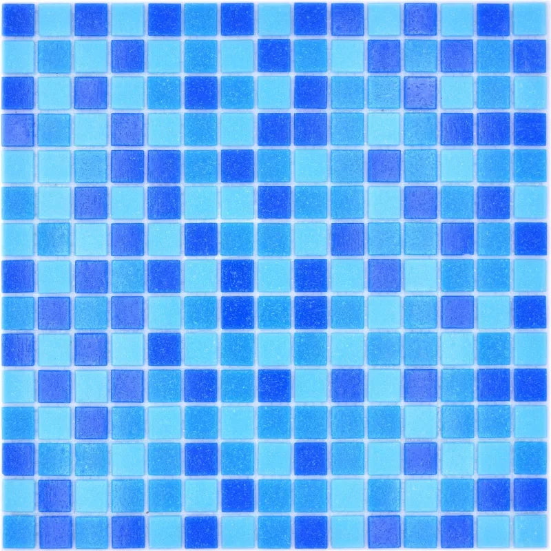 Blue glass swimming pool tile