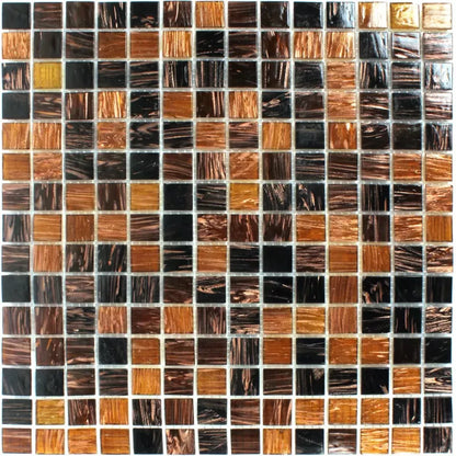 Brown copper glass mosaics by luxury tiles