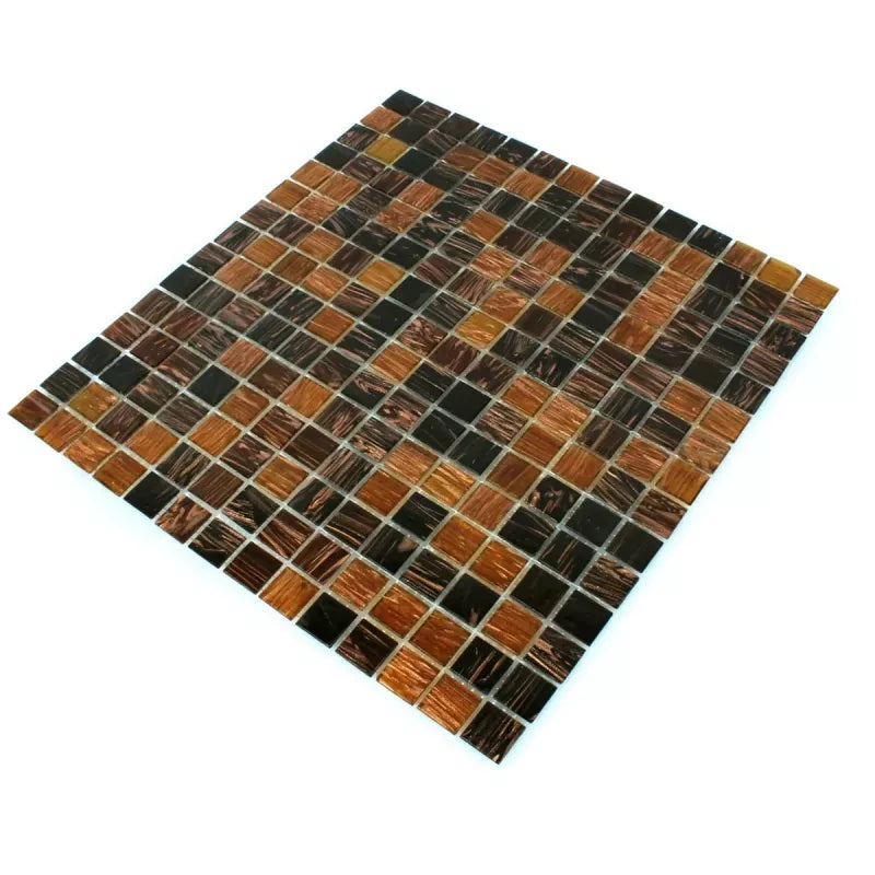 Mixed Glass Black Brown Copper Mosaic from Luxury Tiles 