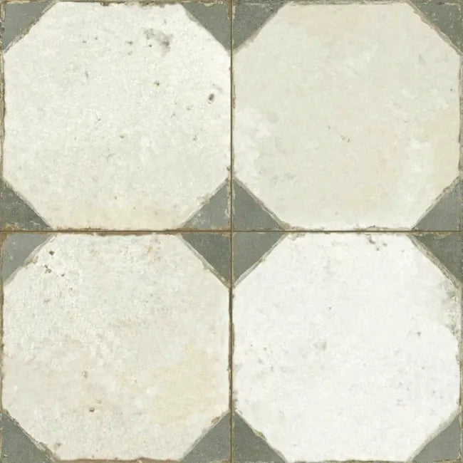 ivory green pattern tile