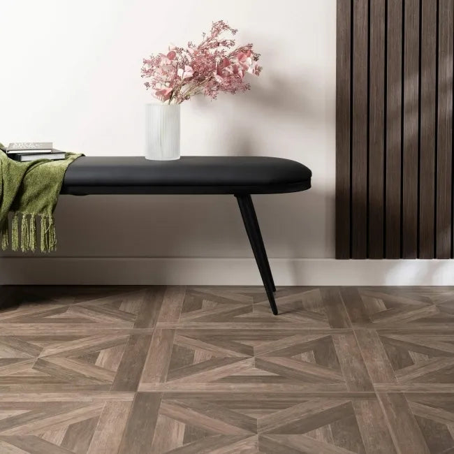 Wengue Dark Oak Brown Wood Effect Porcelain Wall and Floor Tile