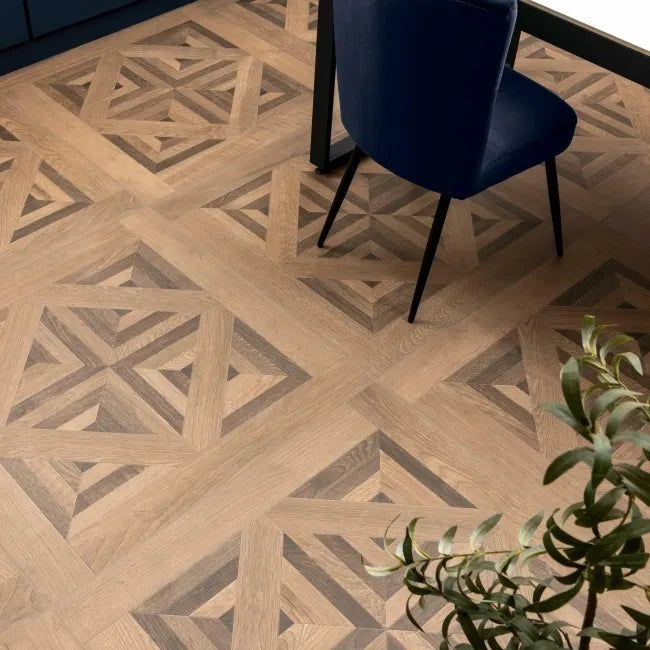 Mix Oak Brown Wood Effect Porcelain Floor Tiles