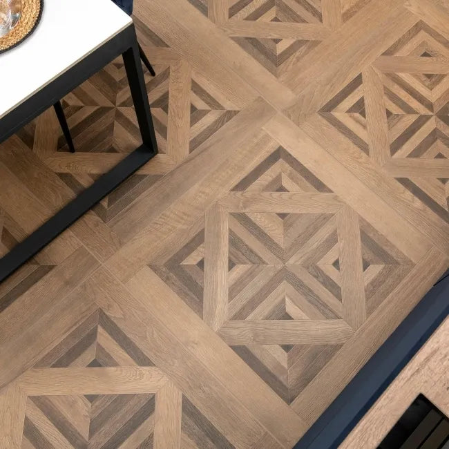 Parquet Oak Brown Wood Effect Porcelain Floor Tile