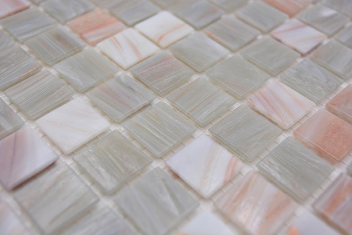 Peach Swimming Pool Mosaic Tile 305x305mm 