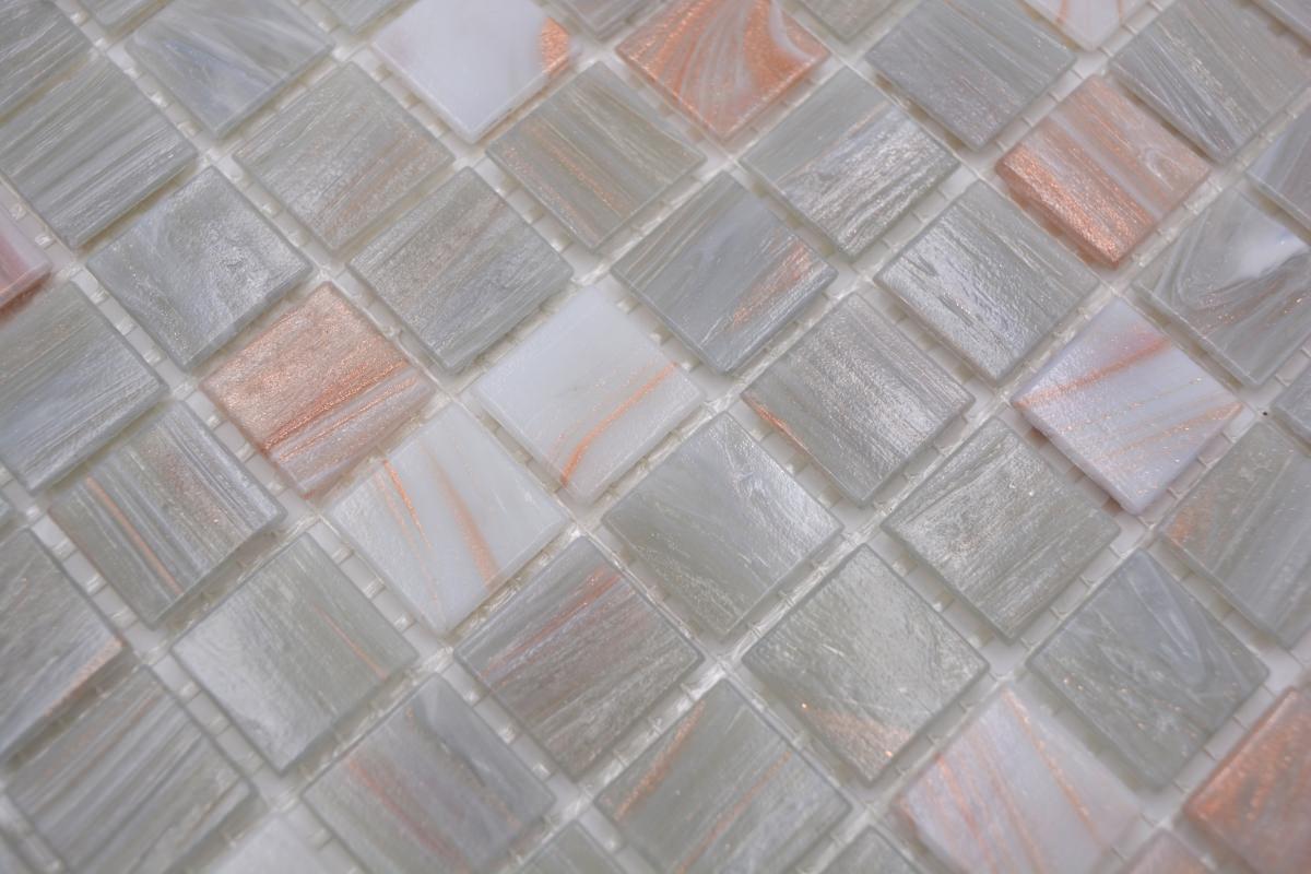 Peach Moss Swimming Pool Mosaic Tile 305x305mm | Luxury Tiles UK
