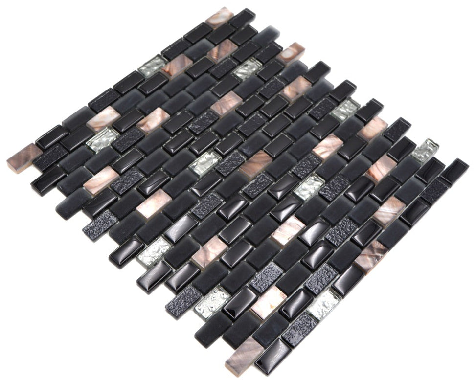 Bronze and black brick mosaic 