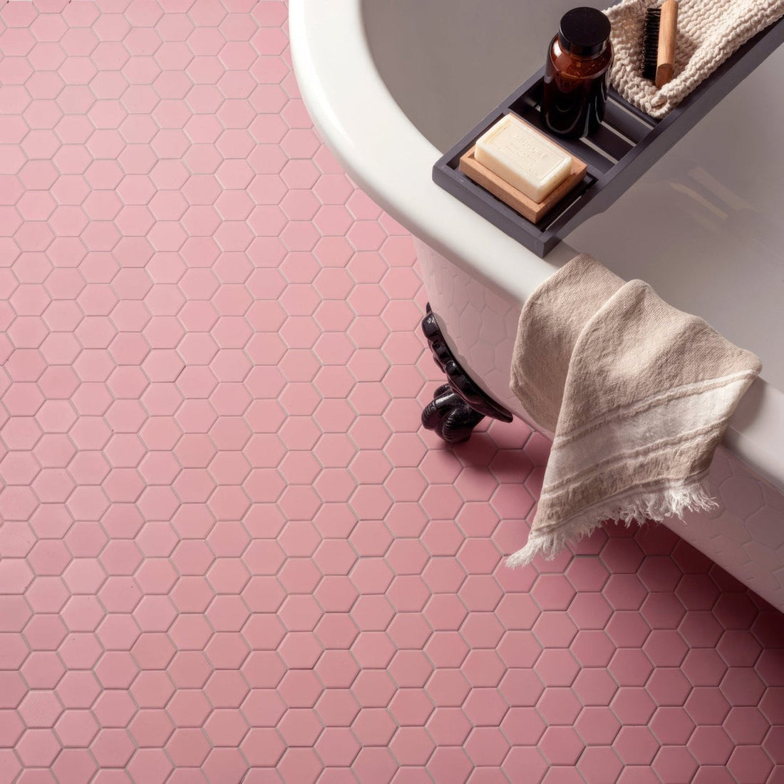 pink floor hexagon mosaic 
