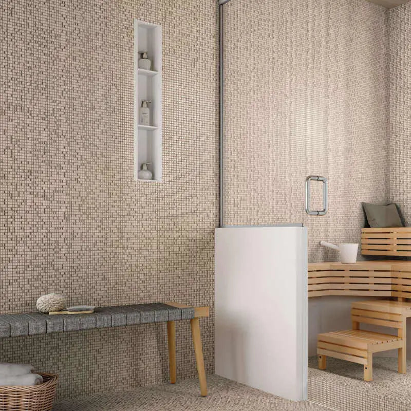 beige cream glass mosaic 