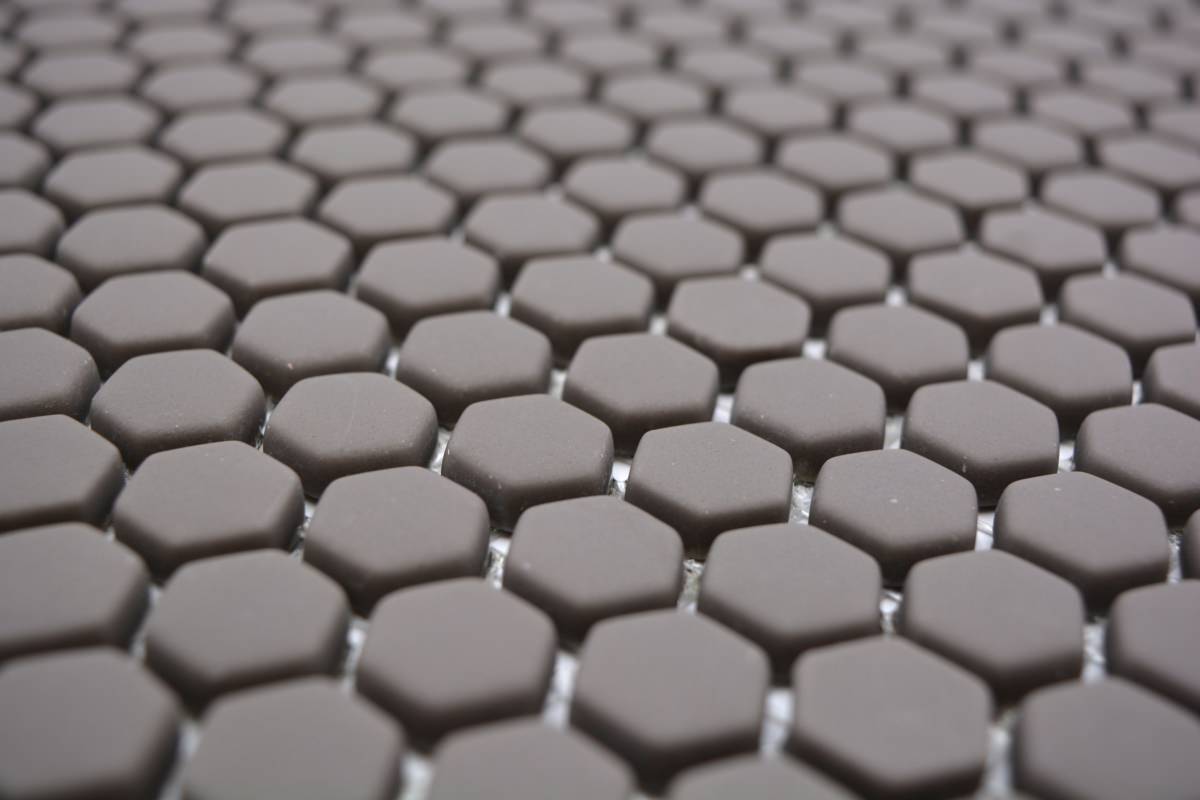 Hexagon Matt Glass Mosaic Tile