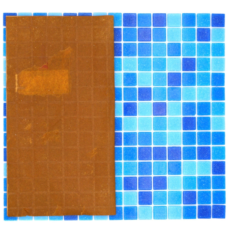 Pixel Pool Blue Dark Blend Mosaic Tiles 20x20