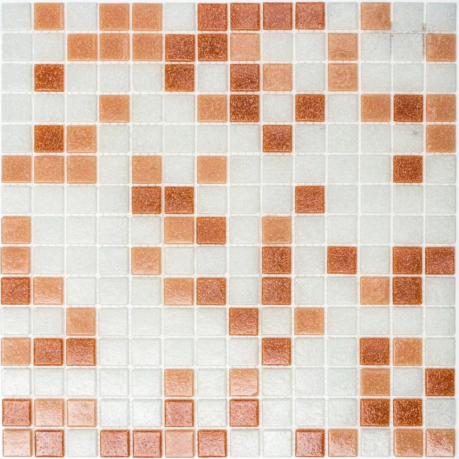 glass pool red mix mosaic tile - Luxury Tiles UK