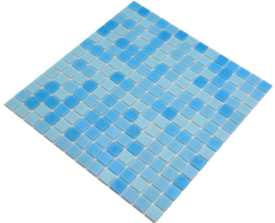 Pixel Pool Blue Dark Blend Mosaic Tiles 20x20