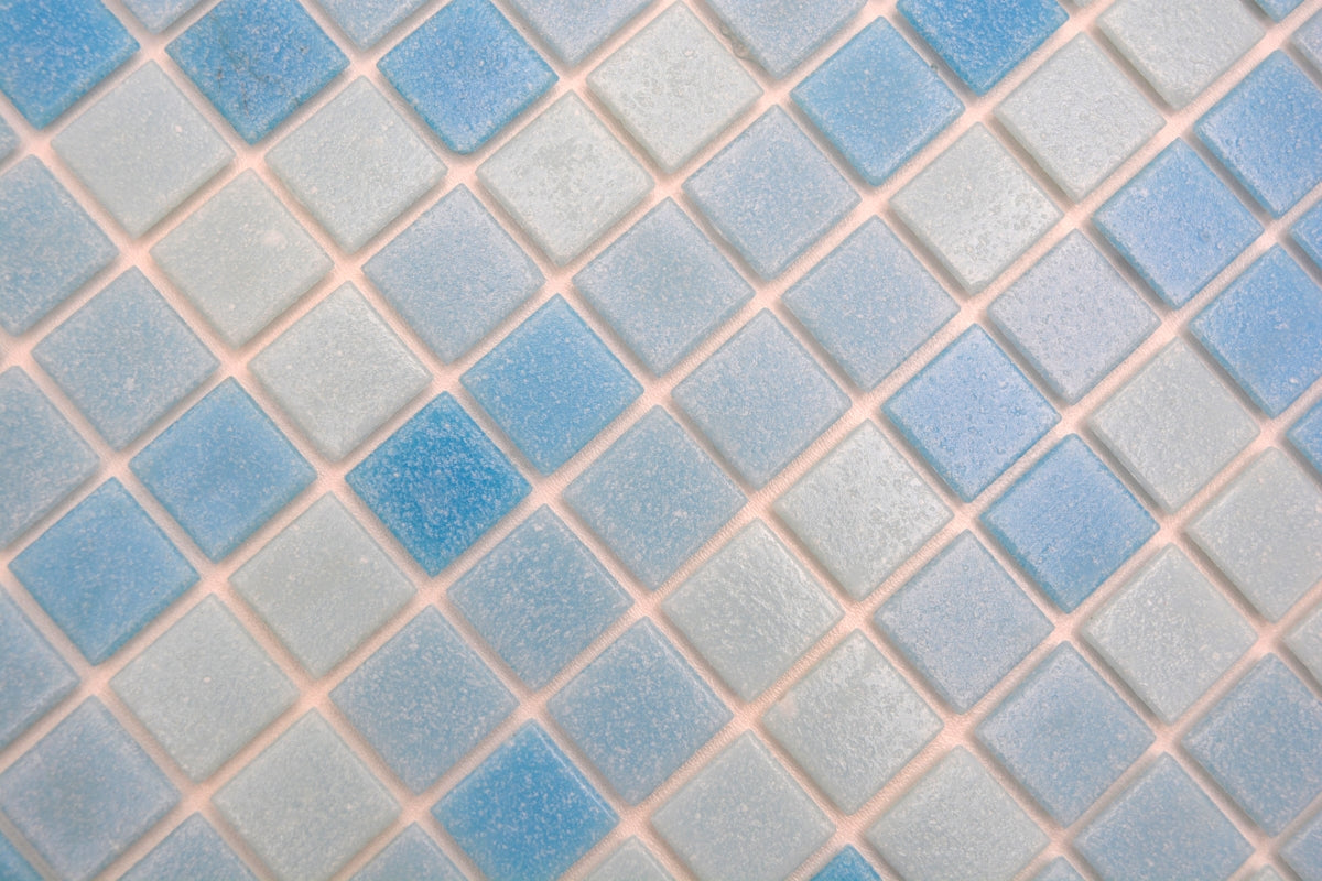 Pixel Pool Blue Dark Blend Mosaic Tiles 20x20