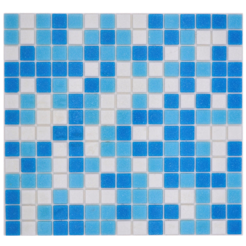 Pixel Sea Light Blue Blend Mosaic Tiles 20x20 - Luxury Tiles UK