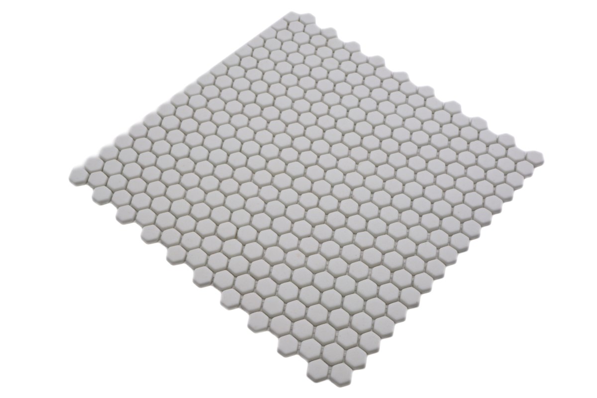 White Hexagon Mosaic Tile 