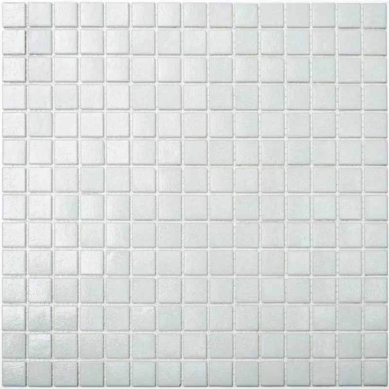 white glass mosaic floor tiles 