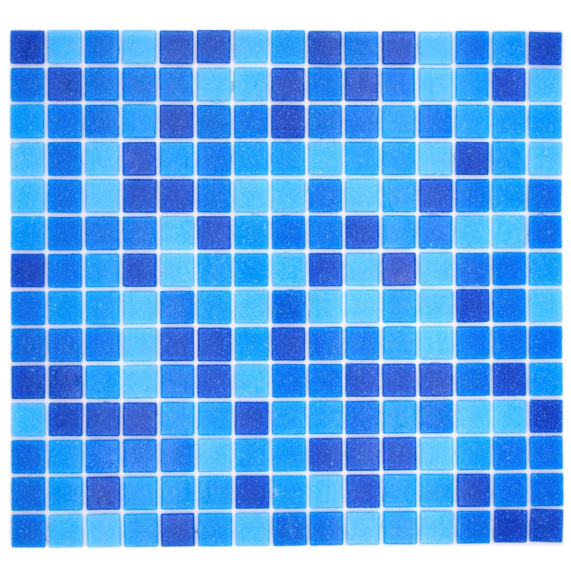 Pixel Pool Blue Dark Blend Mosaic Tiles 20x20