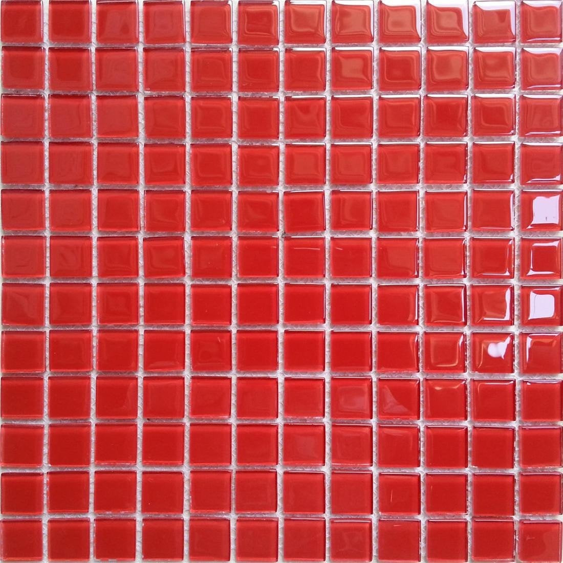 Red Glass Mosaic Tile 300x300mm - Luxury Tiles UK