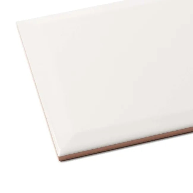 Close up white gloss ceramic tiles 