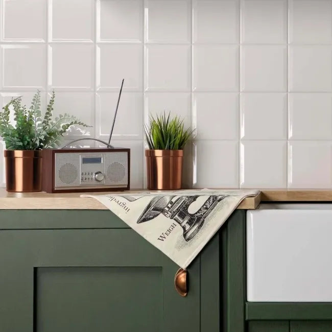 Bevelled white wall classic kitchen tiles 