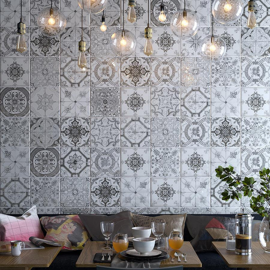 mixed pattern vintage tile