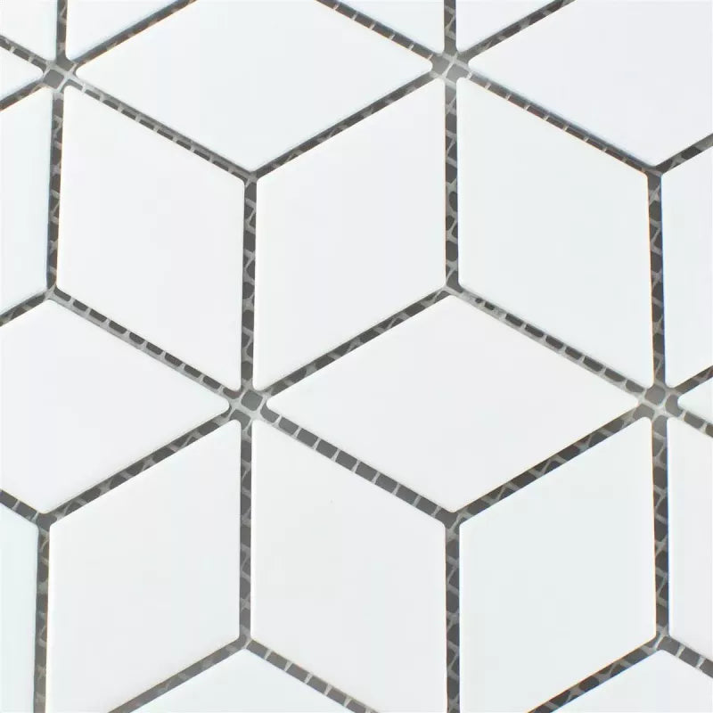 white diamond mosaic tile 