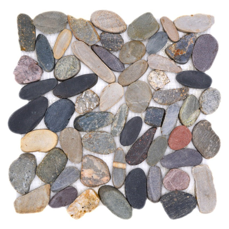 mixed colour pebble tile