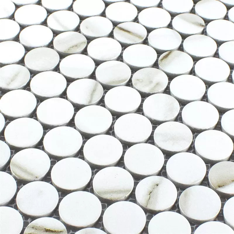 White marble effect penny 