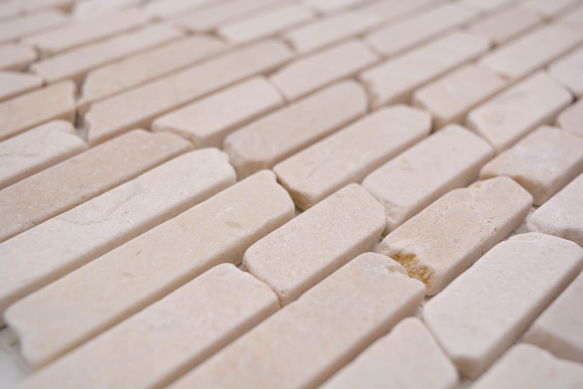 Beige Linear Marble Mosaic Tile