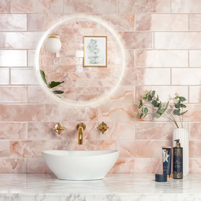 gloss pink metro tile