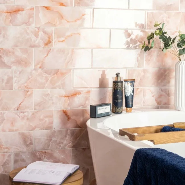 pink gloss metro tile 