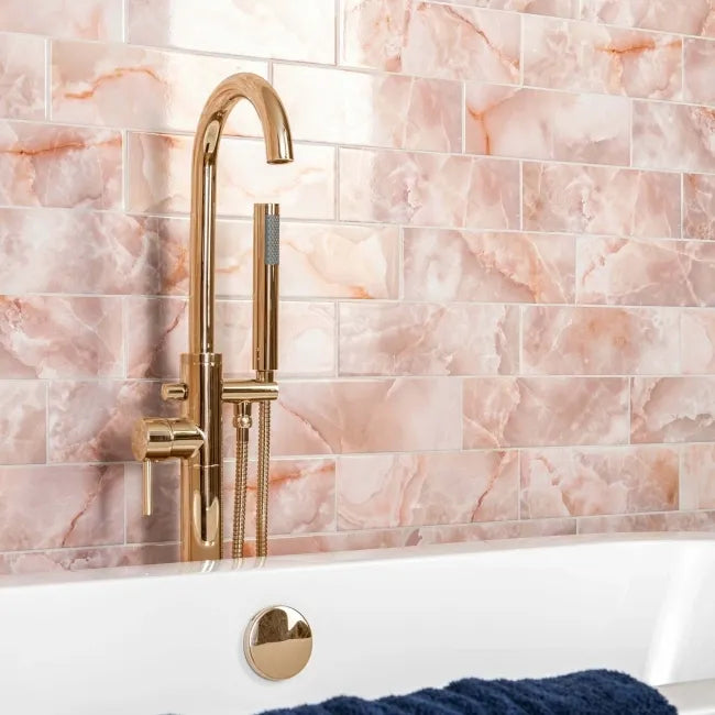Pink onyx wall tiles 
