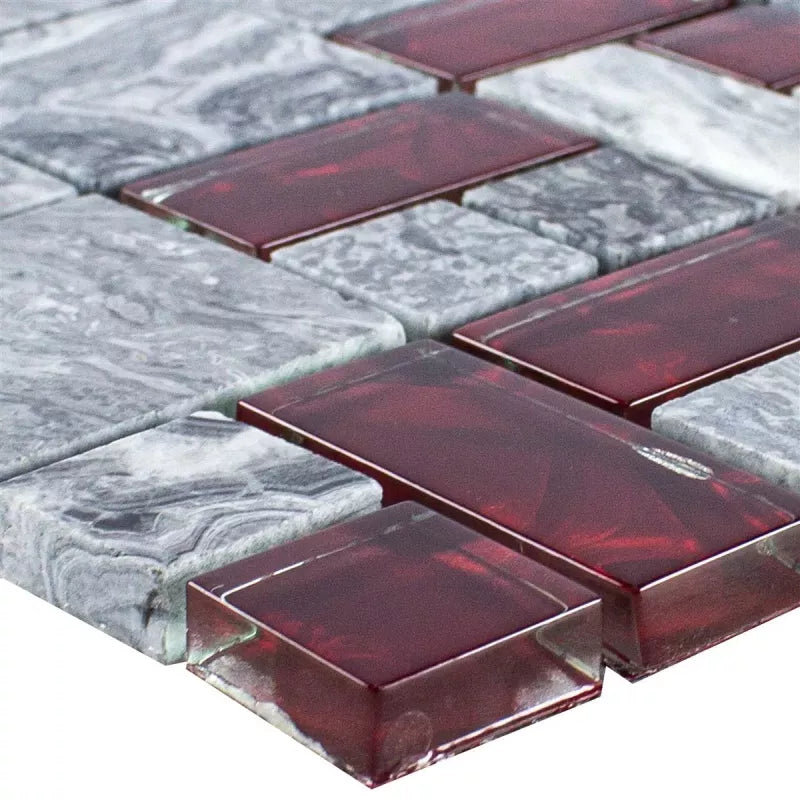 red marble mosaic 