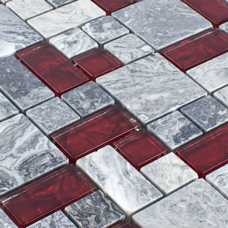 grey marble glass mosaic 