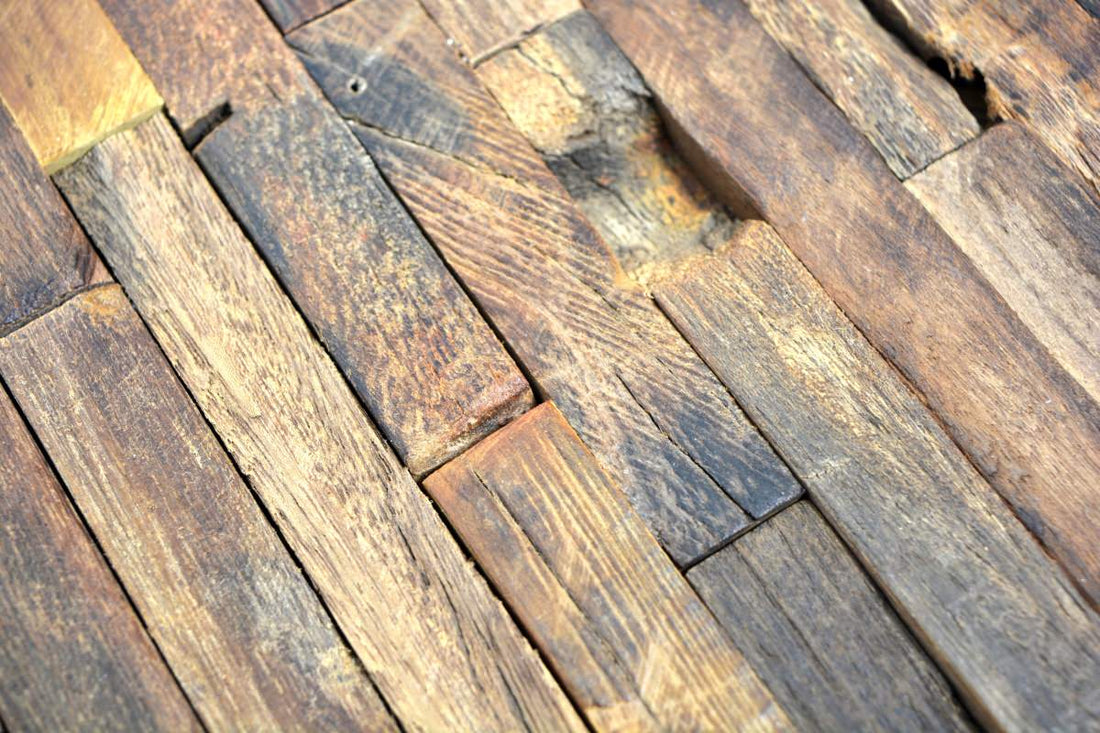 3D Wood Wall Mosaic Tile, Vintage Style