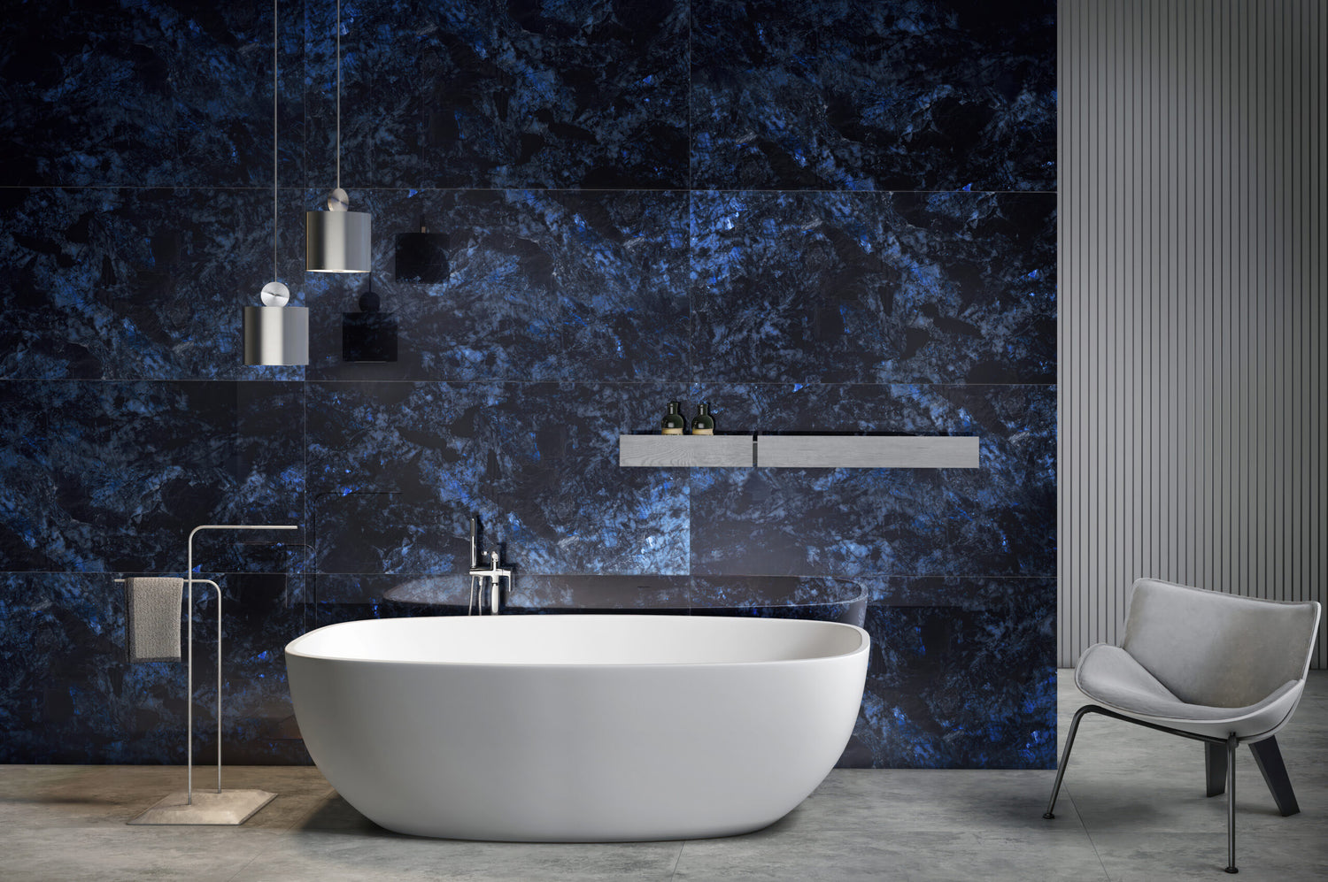 Venetian Blue Floor and wall Tile 60x60cm