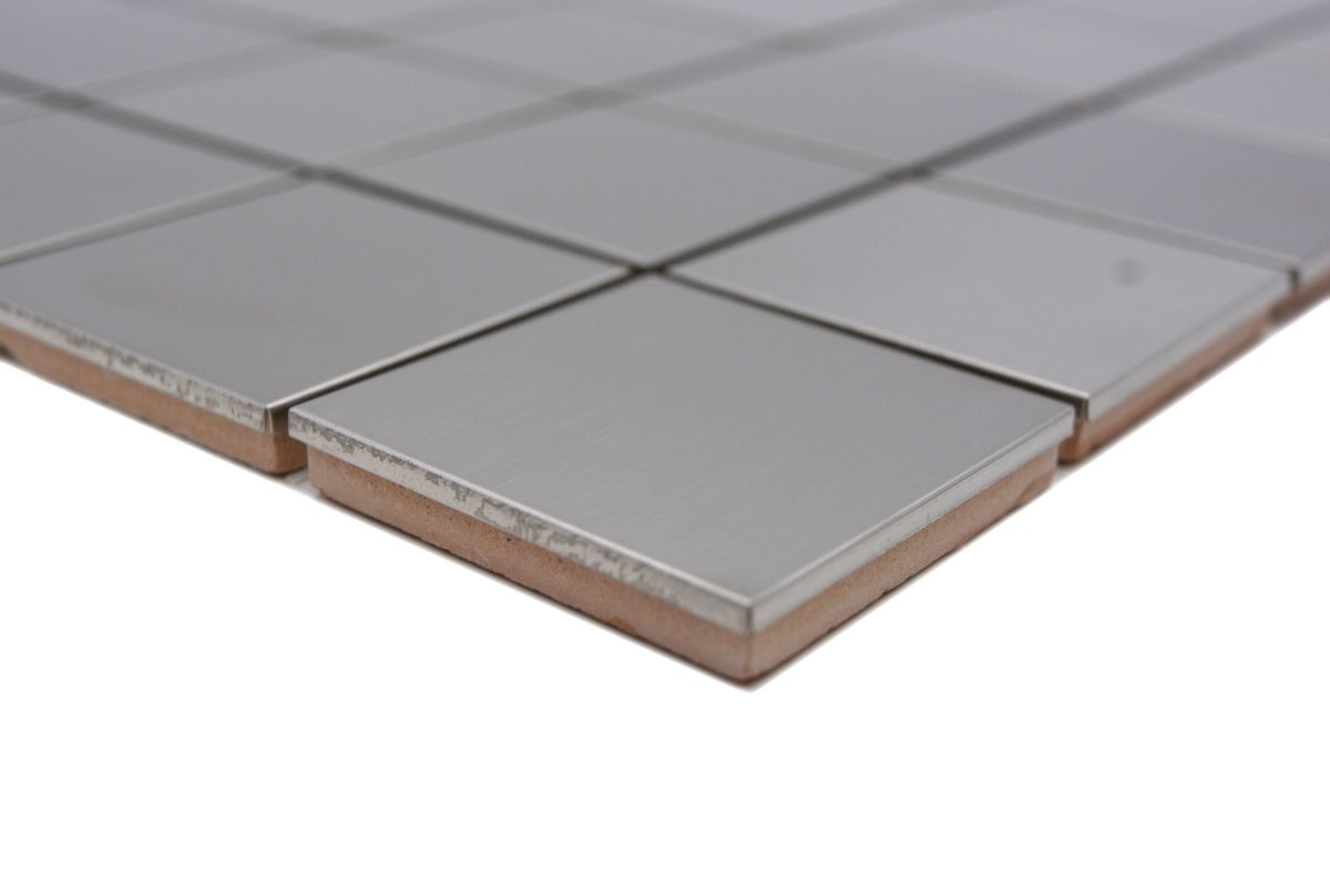 Square Metallic Silver Matt Mosaic Tile