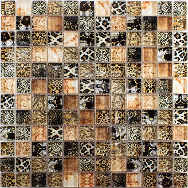 Glass mosaic brown mix