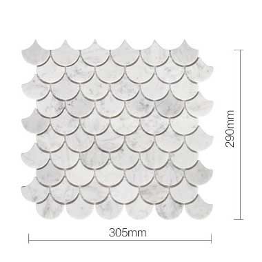 Scallop White Marble Mosaic Floor & Wall Tile - Luxury Tiles UK