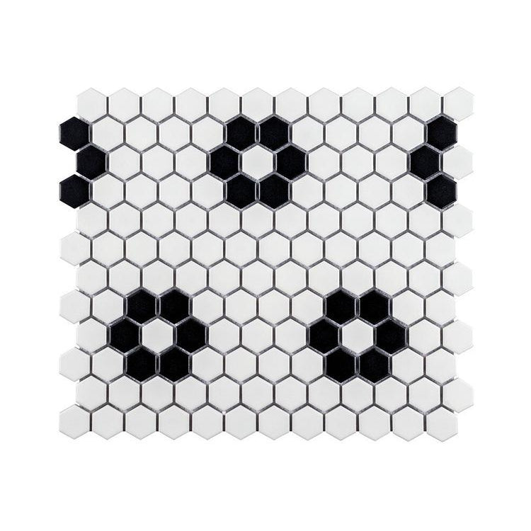 daisy white and black mosaic 