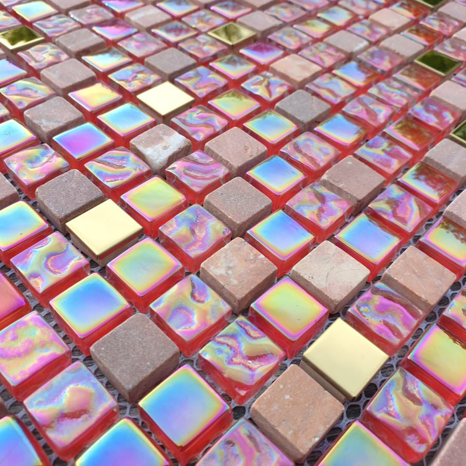 rainbow effect mosaic tile