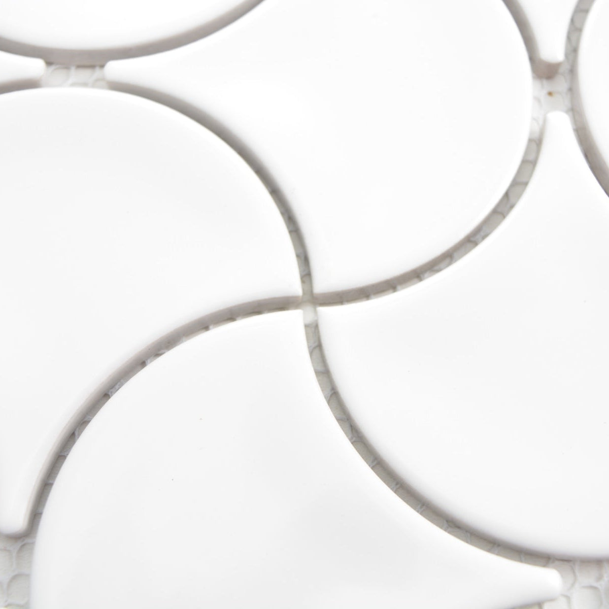 mosaic white fan tile