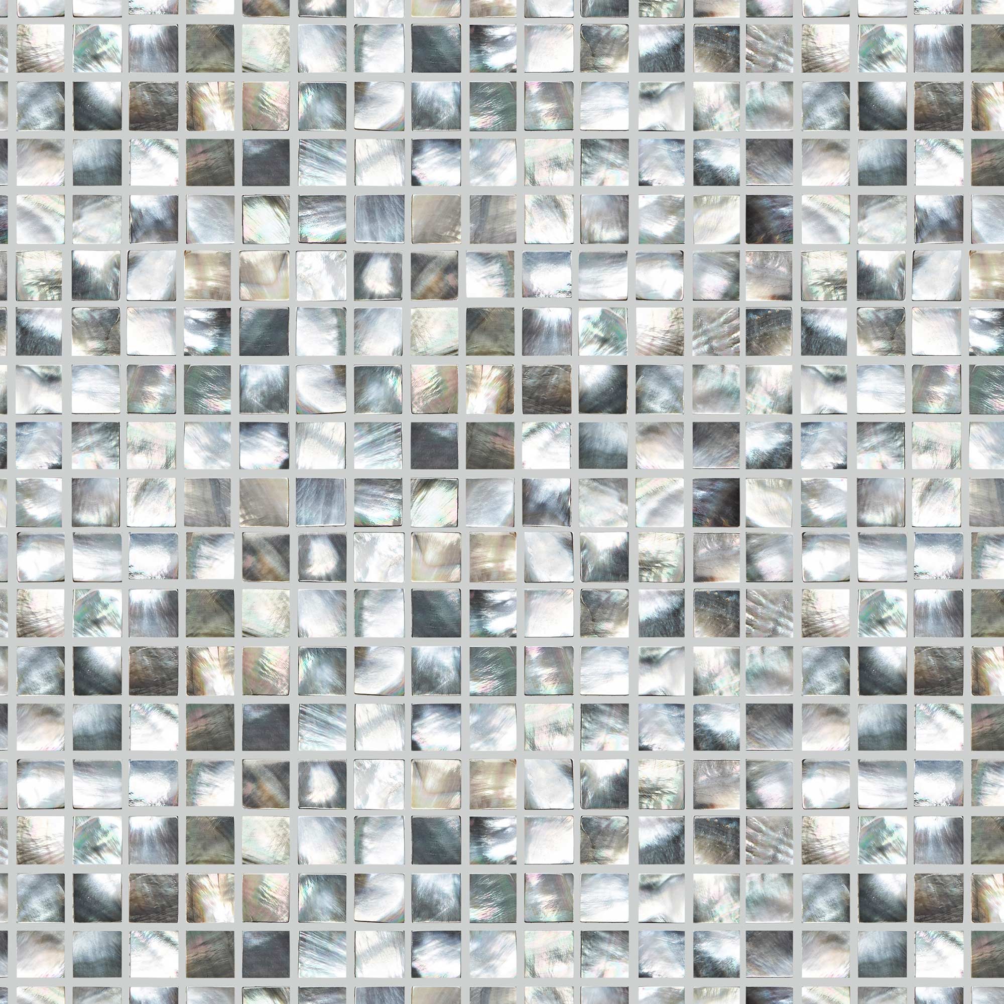 Square Black Mother of Pearl Mosaic 30.5x30.5 cm - Luxury Tiles UK