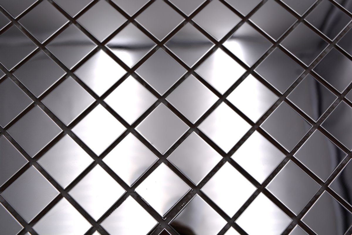 Metallic Silver Gloss Mosaic Tile - 23 x 23 mm