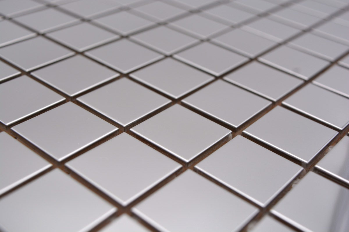 Square Metallic Silver Gloss Mosaic Tile