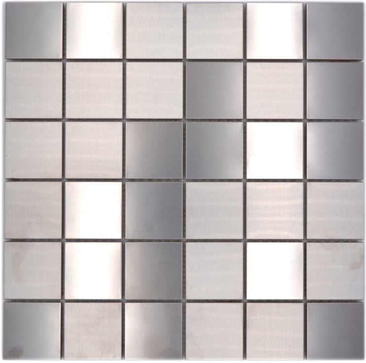 Square Metallic Silver Matt Mosaic Tile