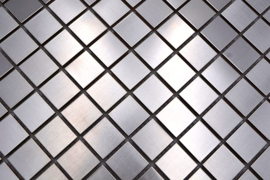 Metallic Silver Matt Mosaic Tile - 23 x 23 mm