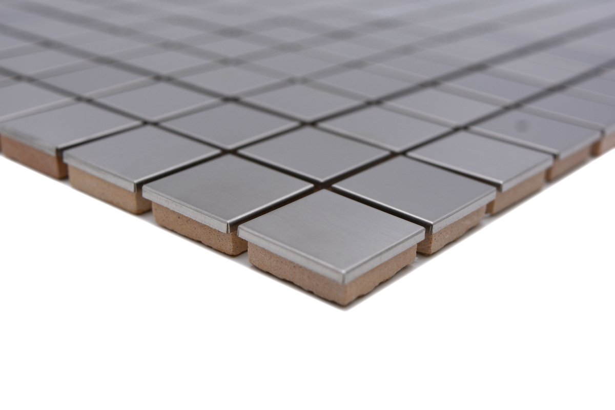 Square Metallic Silver Matt Mosaic Tile 